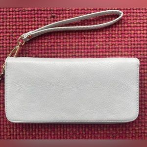 Wristlet Grey Faux Leather